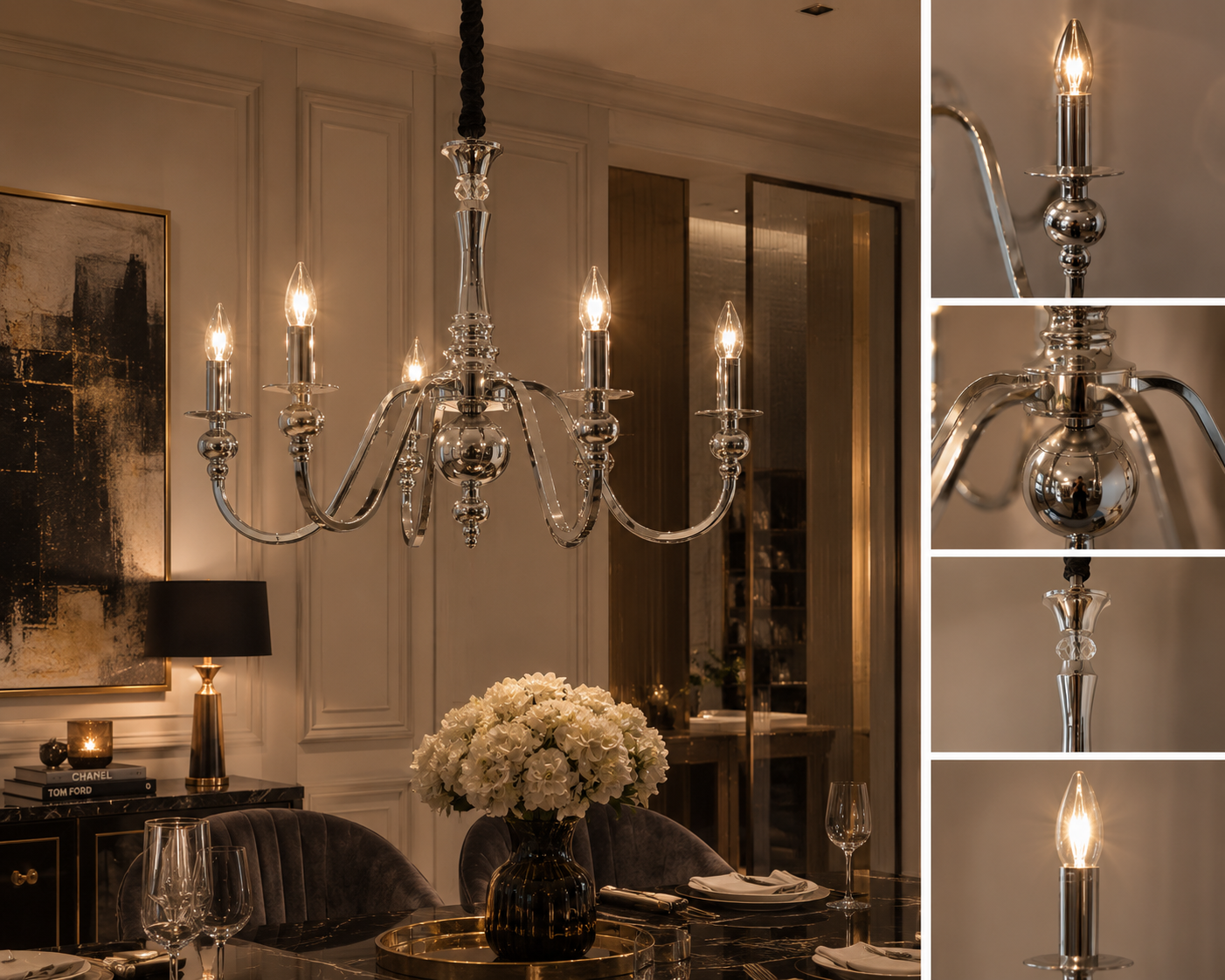 Lustre Élégance Chrome